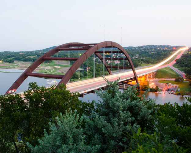 "Austin 360 Bridge, Long Exposure" by JLouis can be reused under CC BY-SA 4.0