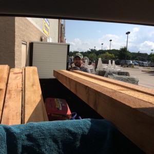 Loading up the lumber at Lowe's     
